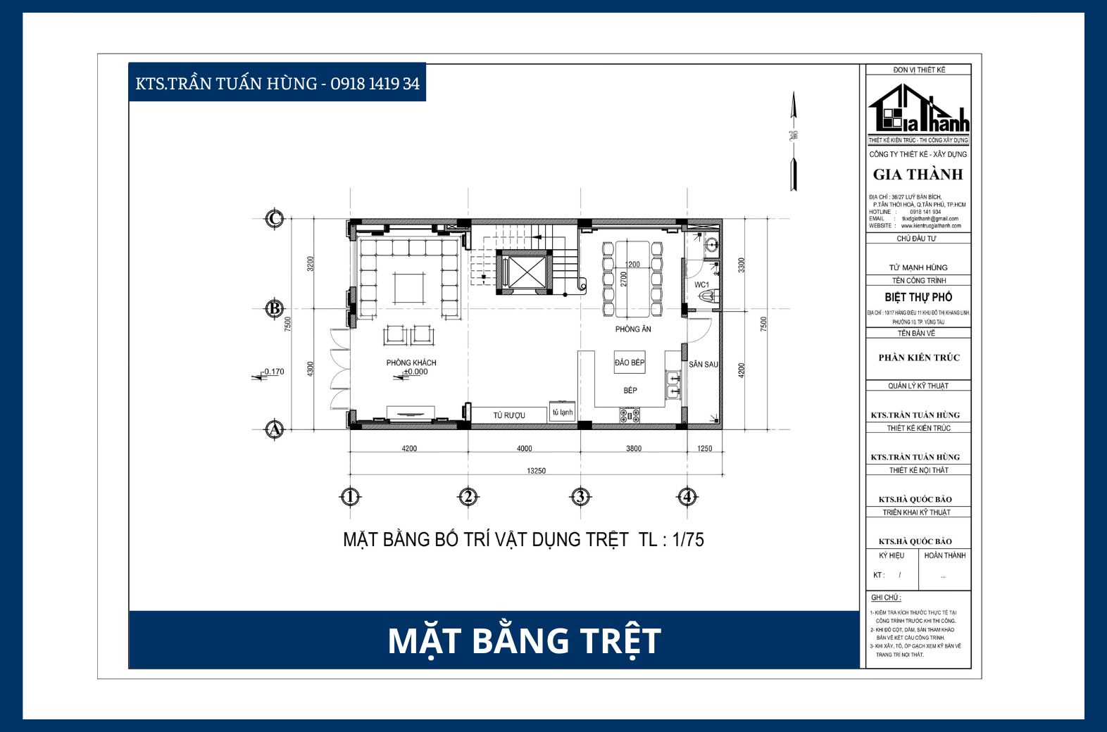 Mặt bằng tầng trệt