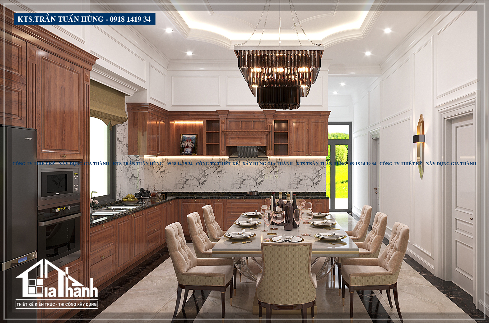 Bếp và phòng ăn biệt thự