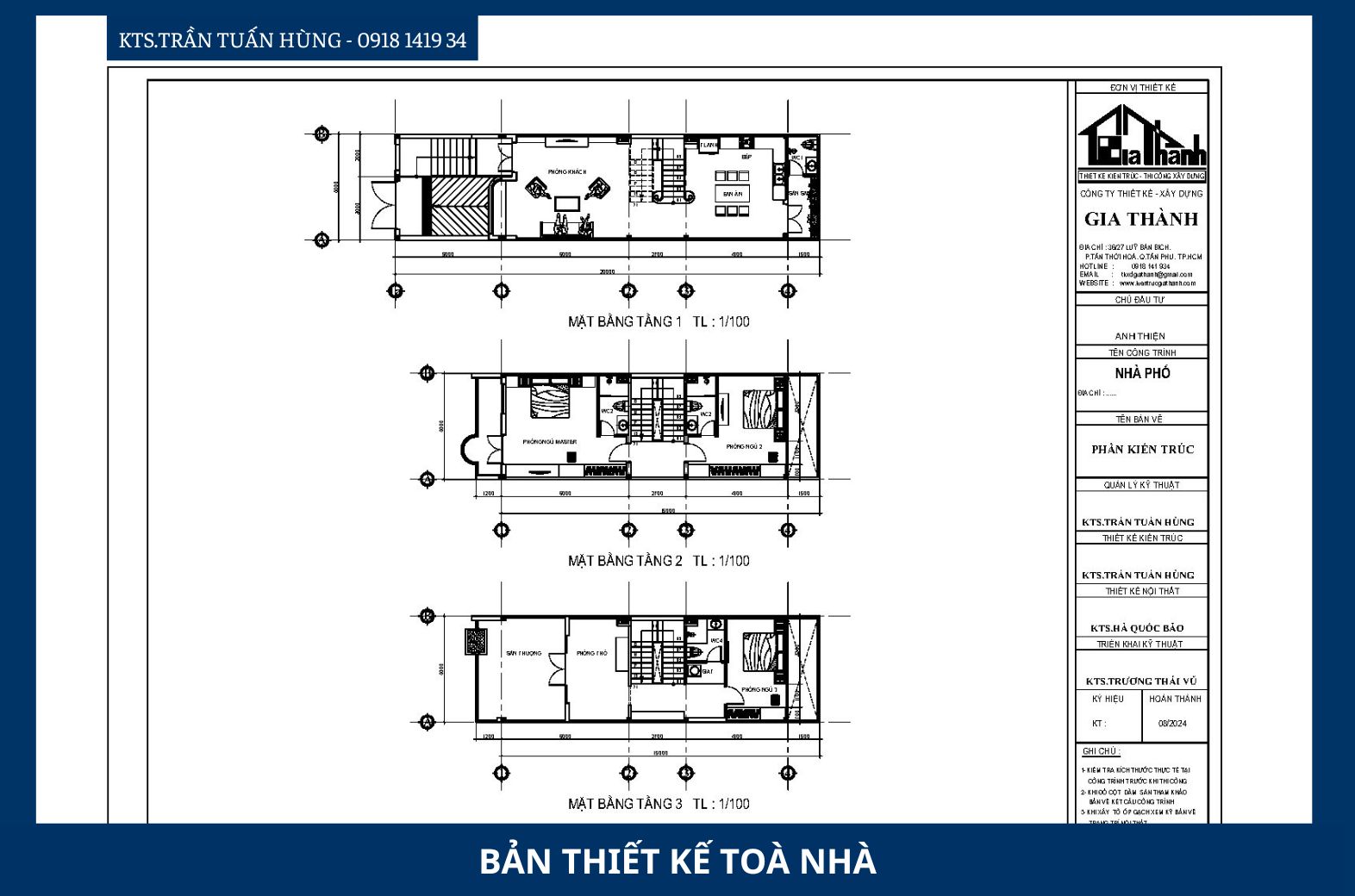 Công năng từng tầng nhà phố anh Thiện