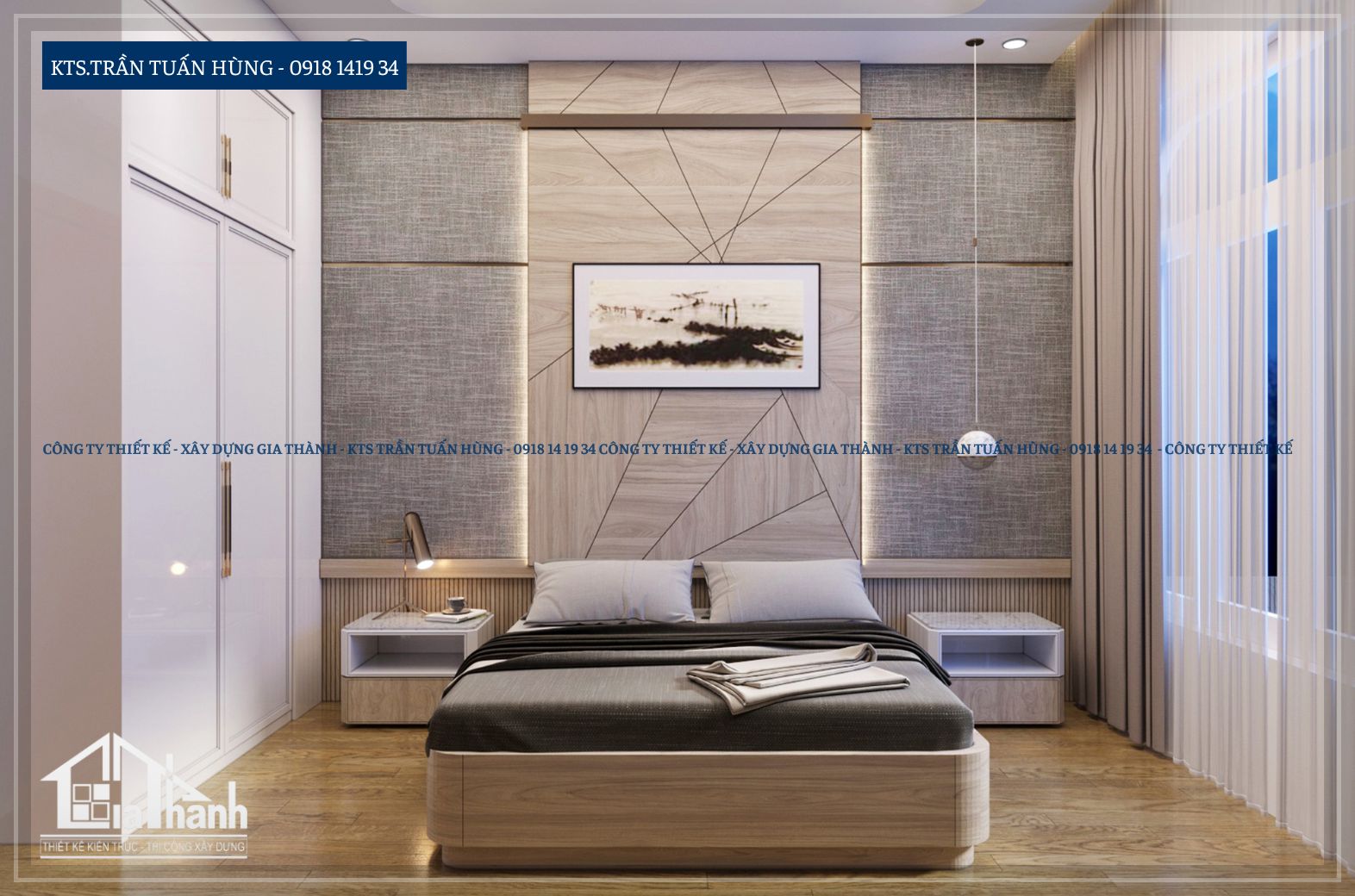 Phòng ngủ 1 - Nhà phố hiện đại - Kiến Trúc Gia Thành