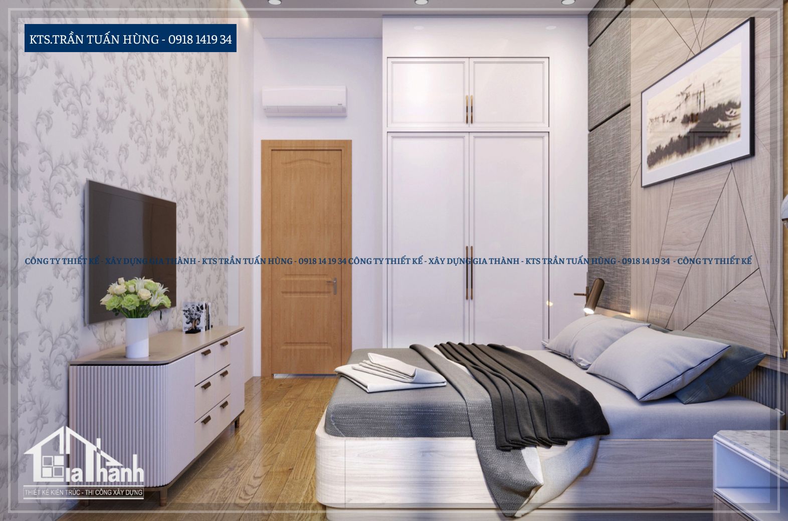 Phòng ngủ 1 - Nhà phố hiện đại - Kiến Trúc Gia Thành