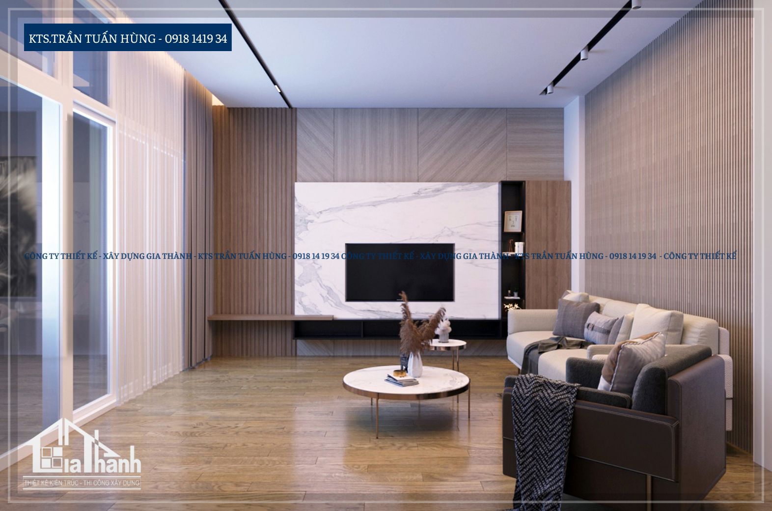 Phòng sinh hoạt chung - Nhà phố hiện đại - Kiến Trúc Gia Thành