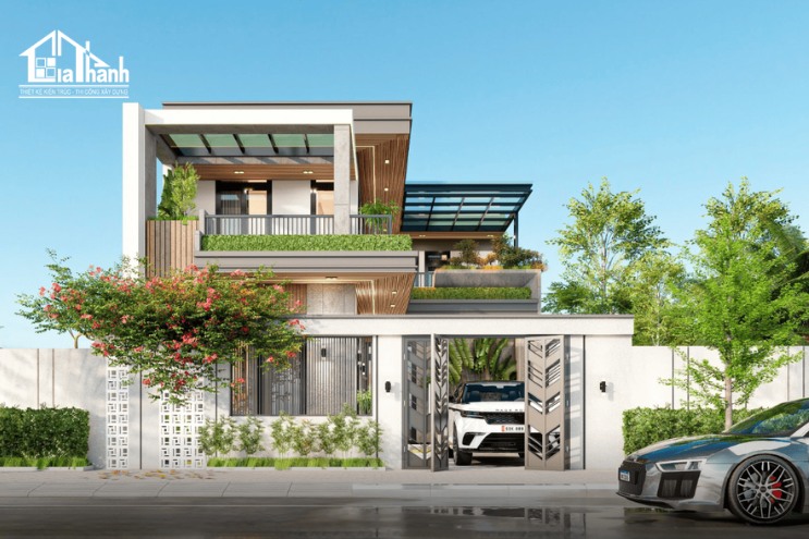 Nhà phố 2 tầng phong cách tối giản