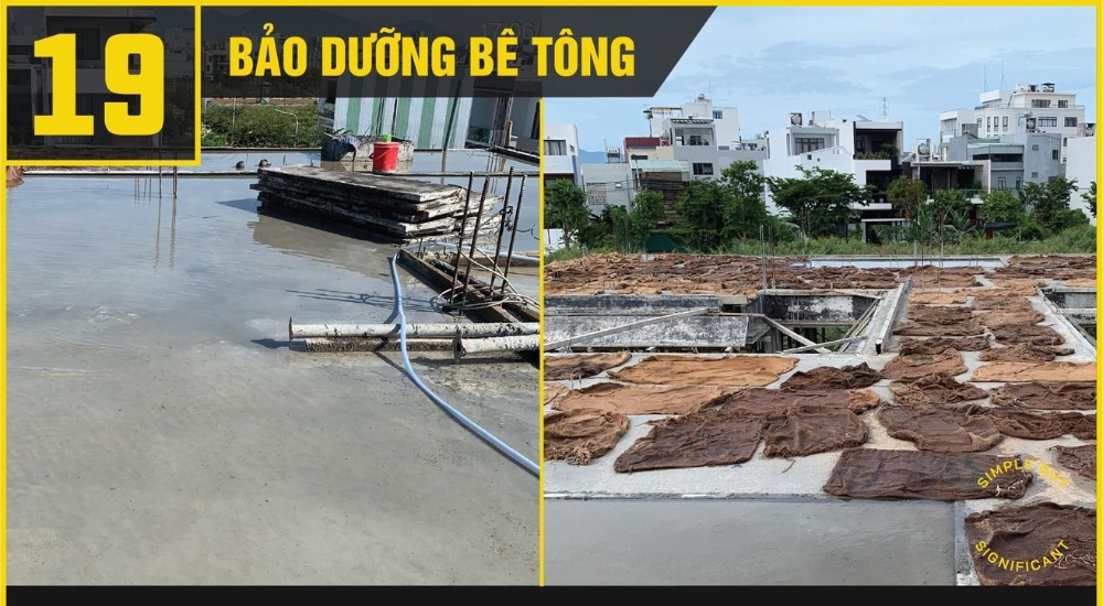 Bảo dưỡng kết cấu bê tông bằng bao bố hoặc gờ ngâm nước