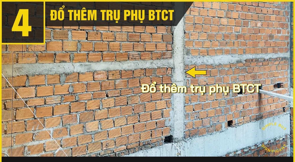 Bổ trụ cho trục nhà lớn hơn 5m
